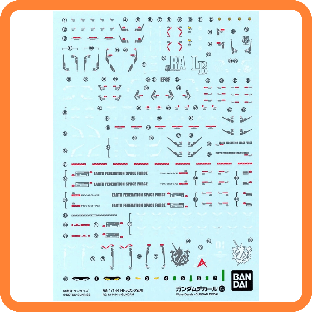 Decal 132 RG Hi Nu Gundam Gundam Pros