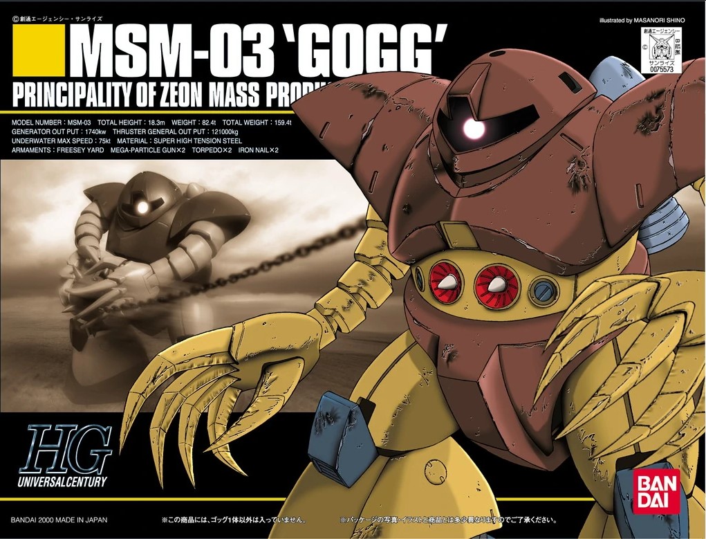 Bandai MG 1/100 Msm-03 Gogg Plastic Model Kit Mobile Suit Gundam From Japan for sale online 