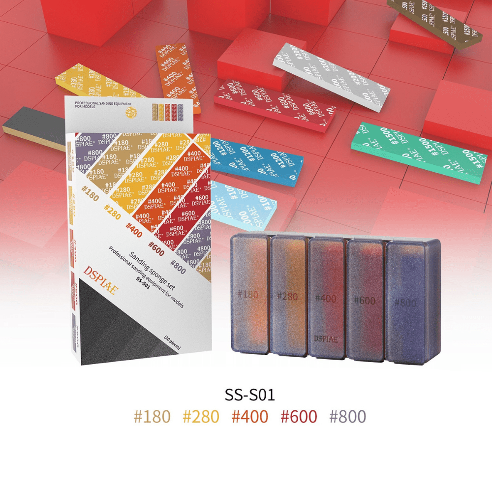DSPIAE Sanding Sponge Set A 180800 Grit Gundam Pros