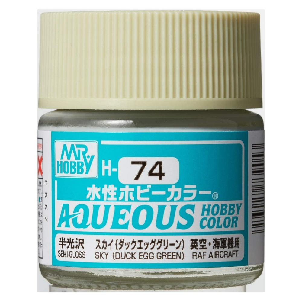 H74 Semi Gloss Sky Duck Egg Green Aqueous Mr Hobby 10ml Bottle Gundam Pros