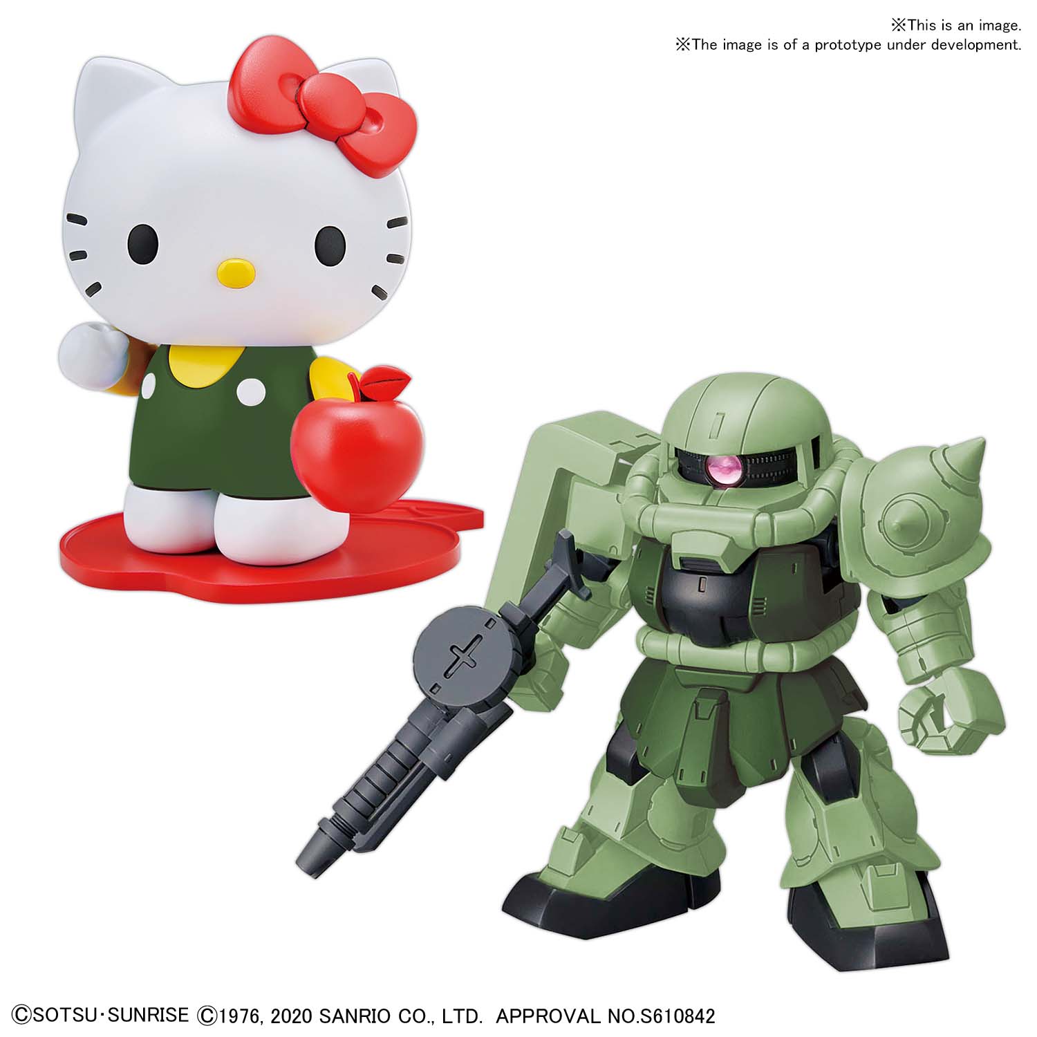 SD Cross Silhouette Plastic Model Kit Bandai Hello Kitty/MS-06S Char's Zaku II 