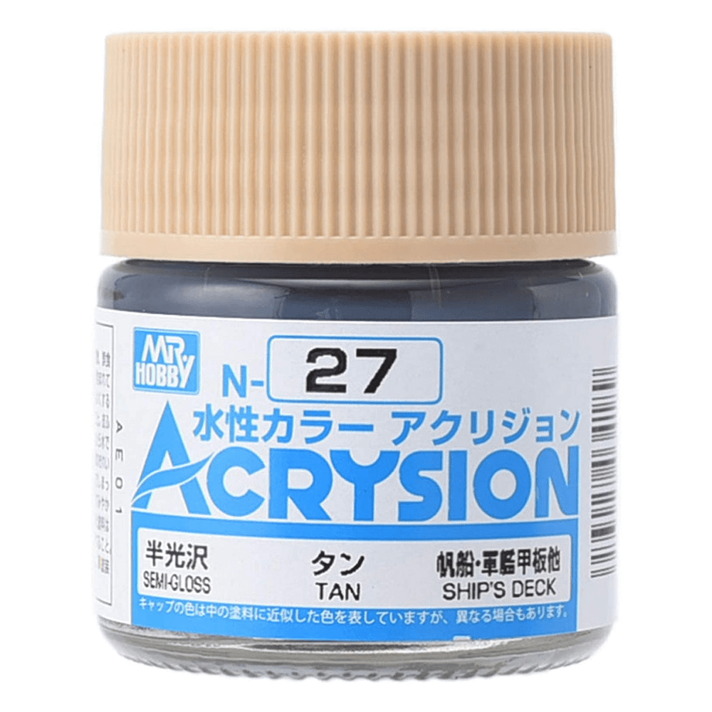 N27 Semi Gloss Tan Acrysion Mr Hobby 10ml Bottle - Gundam Pros