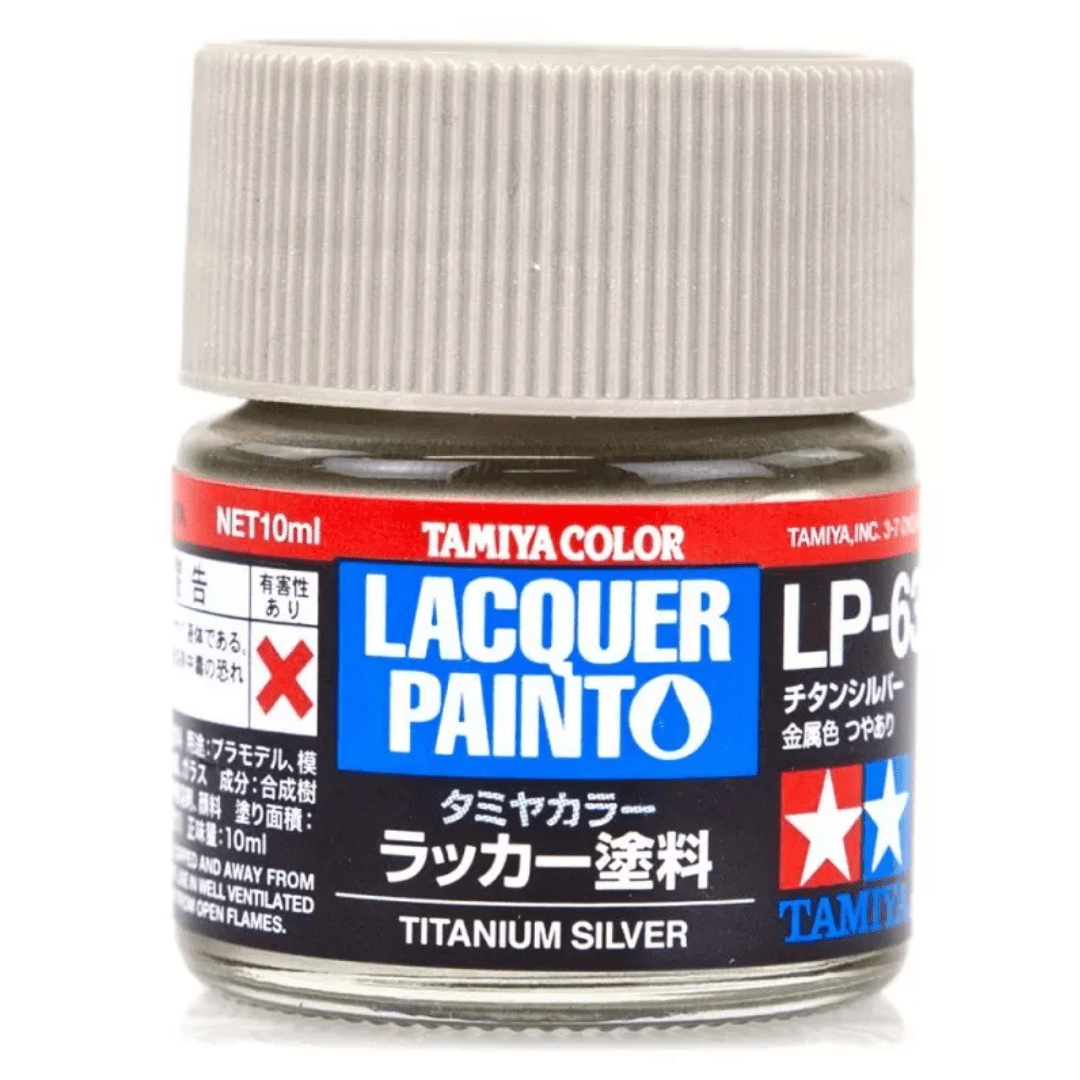 LP63 Titanium Silver Lacquer Paint 10ml Bottle - Gundam Pros