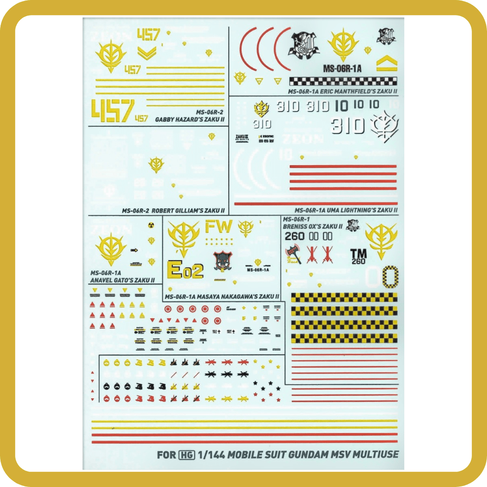 HGUC Series 01 Water Decal Gundam Pros