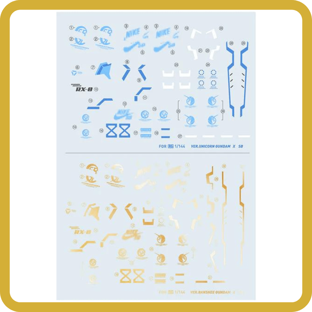 HGUC Unicorn and Banshee Norn Gundam Destroy Mode Version Nike SB Water