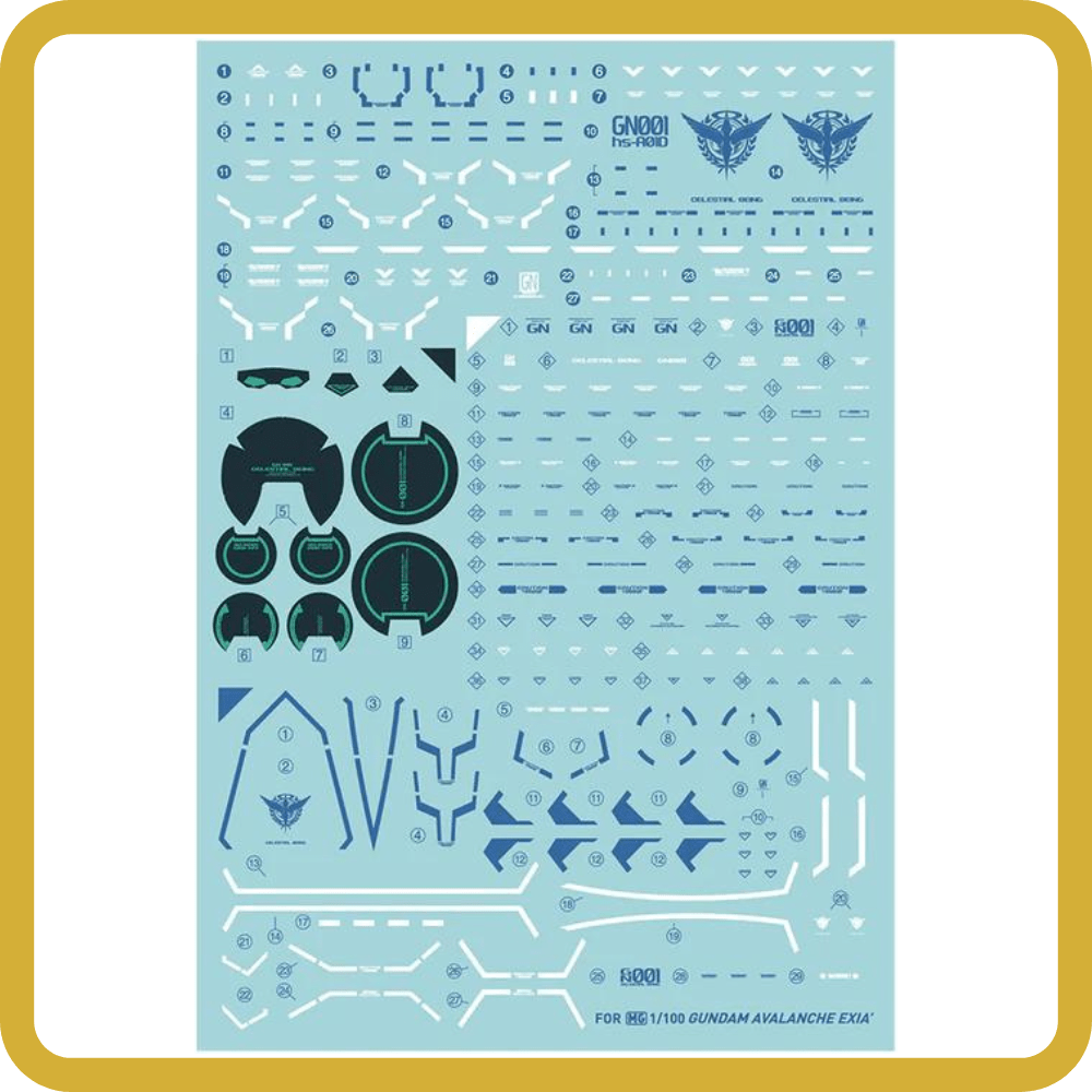 MG Gundam Avalanche Exia Water Decal Gundam Pros