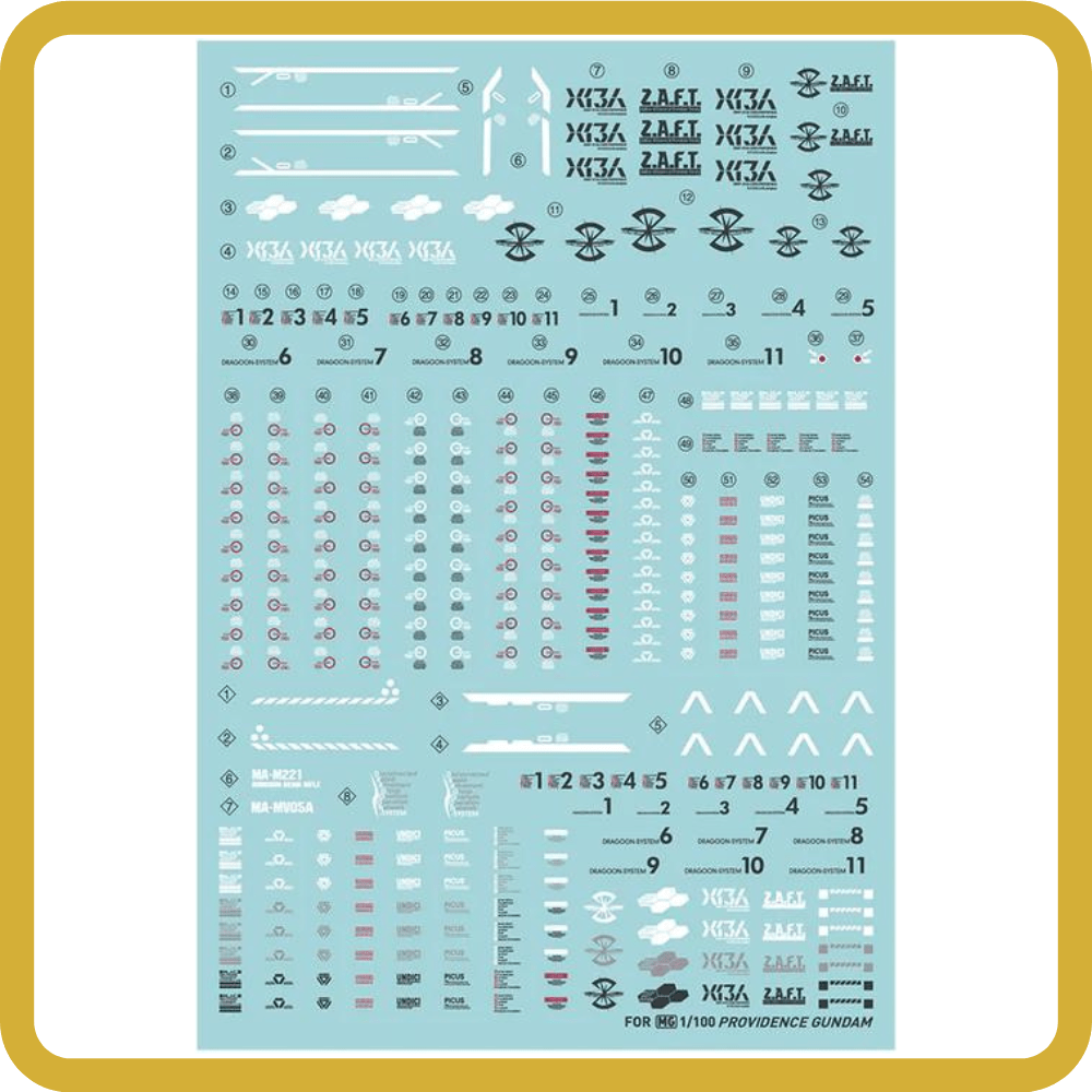 MG Providence Gundam Water Decal - Gundam Pros