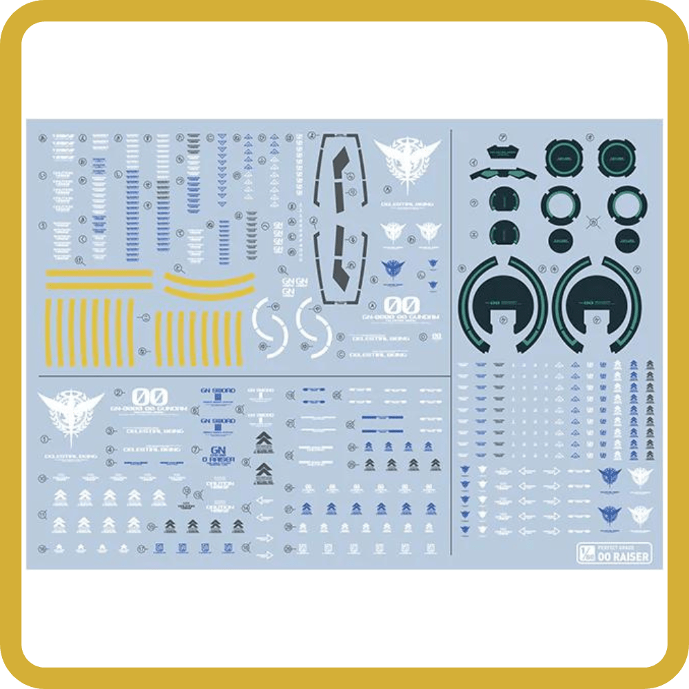 PG 00 Raiser Gundam Water Decal Gundam Pros